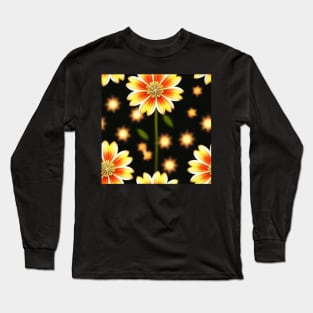 Just a Vibrant Flower Pattern 4 - Bright and Cheerful Design for Home Decor Long Sleeve T-Shirt